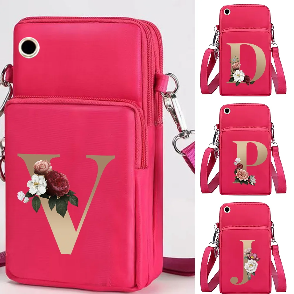 Mobile Phone Bag for IPhone11/Motorola/Huawei/Samsung Purse Outdoor Arm Bags Sport Accessories 26 Letter Series Organizer Wallet