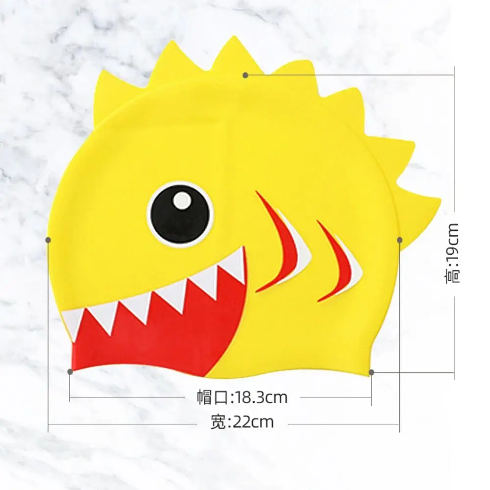 For  Whale Children Swimming Cap Protect Ears Dinosaur Cartoon Pattern Elastic Hat Swimming Cap Swim Pool Hat Swimming Hat
