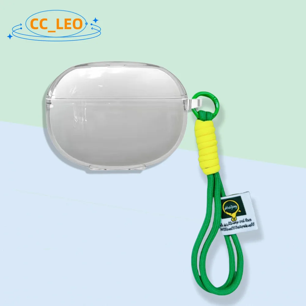 For SoundPeats Capsule3 Pro Case Transparent Soft Shell Cute Lanyard Pendant SoundPeats Capsule3 Pro+ Protective Sleeve