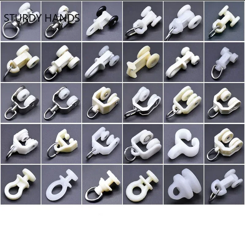 50Pcs High Quality Roller Wheels Single Bearings Window Sash Pulley Rod Rollers Curtain Rail Track Wheels for Window Door Shower