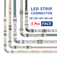 8mm 10mm 2Pin 3Pin 4Pin 5Pin 6Pin 12mm IP20 IP65 LED Strip to Strips or Line Quick Connectors Extension Wire Terminal Connectors