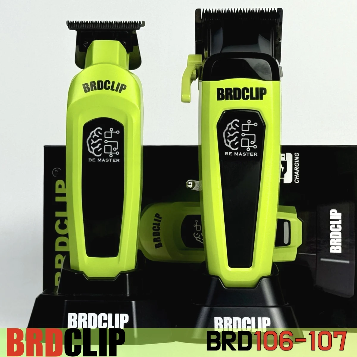 BRDCLIP 106 107 Professional Hair Clipper Kit Base Charger 7500RPM Hair Clipper DLC Blade 8000RPM Hair Trimmer Barber for Men