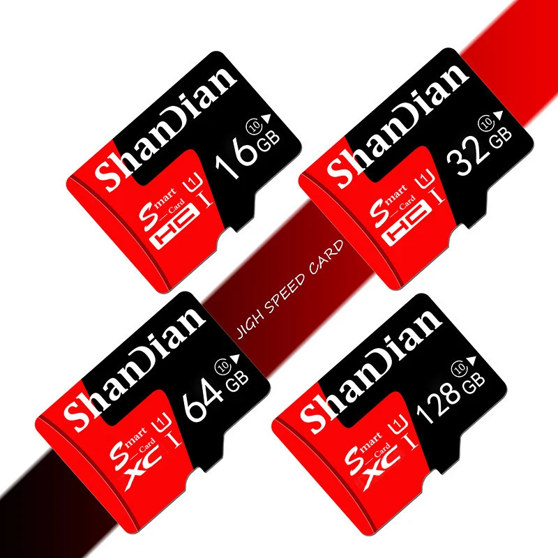 SHANDIAN Original Smart SD Memory Card 128GB Flash Mini SD Card 32GB 64GB classe 10 UHS-I scheda TF ad alta velocità per telefoni cellulari