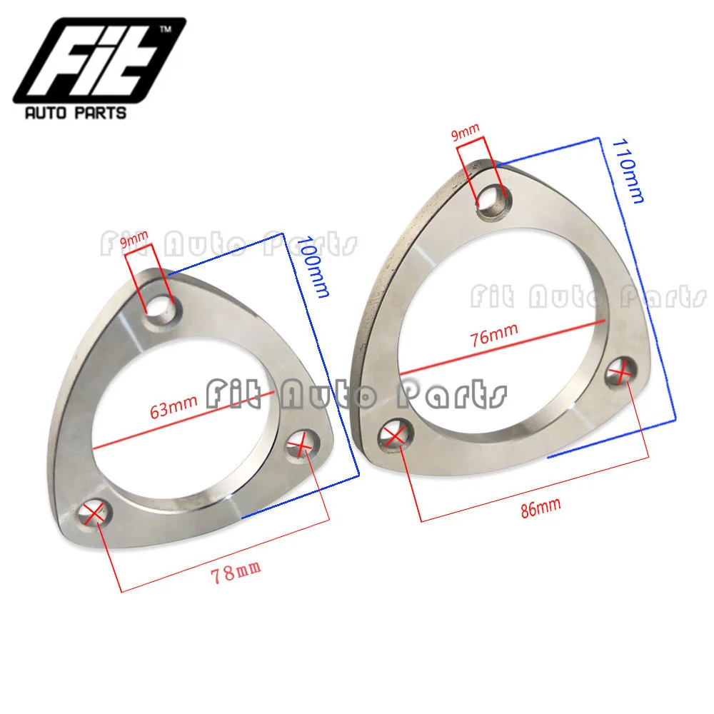 

1pcs High Quality Exhaust Muffler Flange Universal 2'' 2.5" 3" Stainless Steel 201 Car Exhaust Triangular Flange