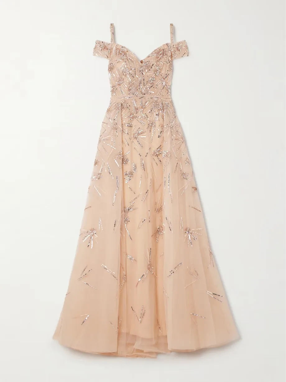 Zuhair Murad Champagne Beaded Crystal Spaghetti strap  فساتين السهرة vestidos de fiesta  فساتين سهره evening dresses