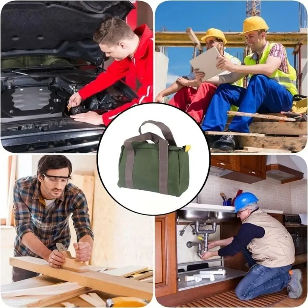 

Large Capacity Tool Pouch Multipurpose Simple Wide-Mouth Tool Bag Easy Organization Wear-Resistant Handymen Tool Bag
