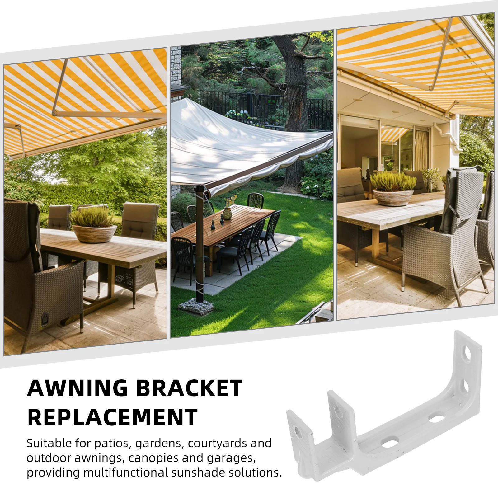 

Awning Bracket 40mm Square Tube Manual White Cast Iron Parts Weather Resistant Durable Canopy Hanging Mounting Hardware Pergola