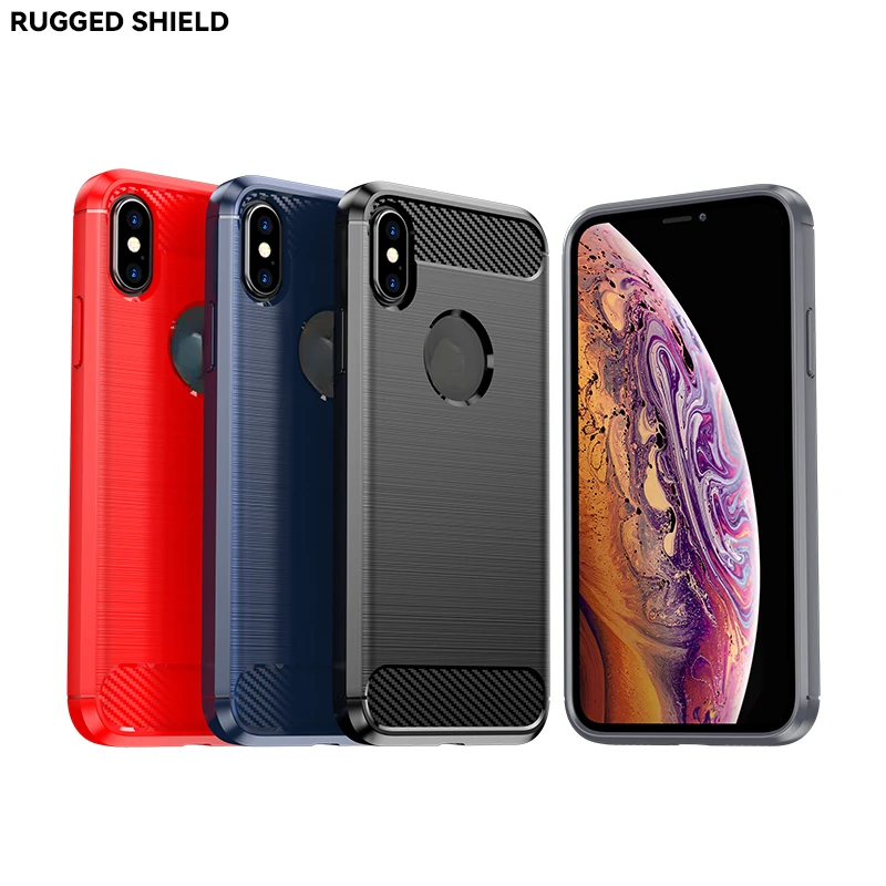 Carbon Fiber Silicone Frosted Case for iPhone X/XR/XS/XS Max Soft Shockproof Anti fingerprint full package Fall prevention Cover