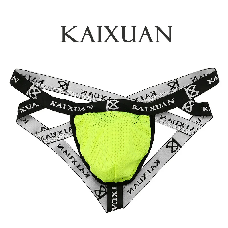 Kaixuan Jockstrap Gay Men Underwear Sexy String Tanga Hombre Cuecas Masculinas Cotton Breathable Thong Penis Pouch