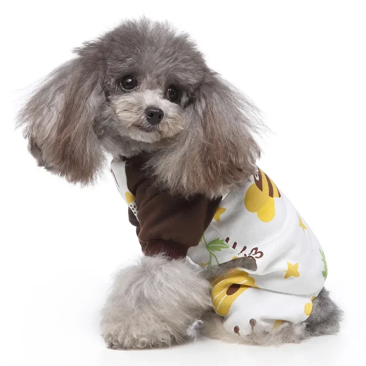 Pet Dog Cat Cartoon JumpSuit Pajamas Pet Puppy Tracksuit Cat Puppy Nightshirt T-Shirt