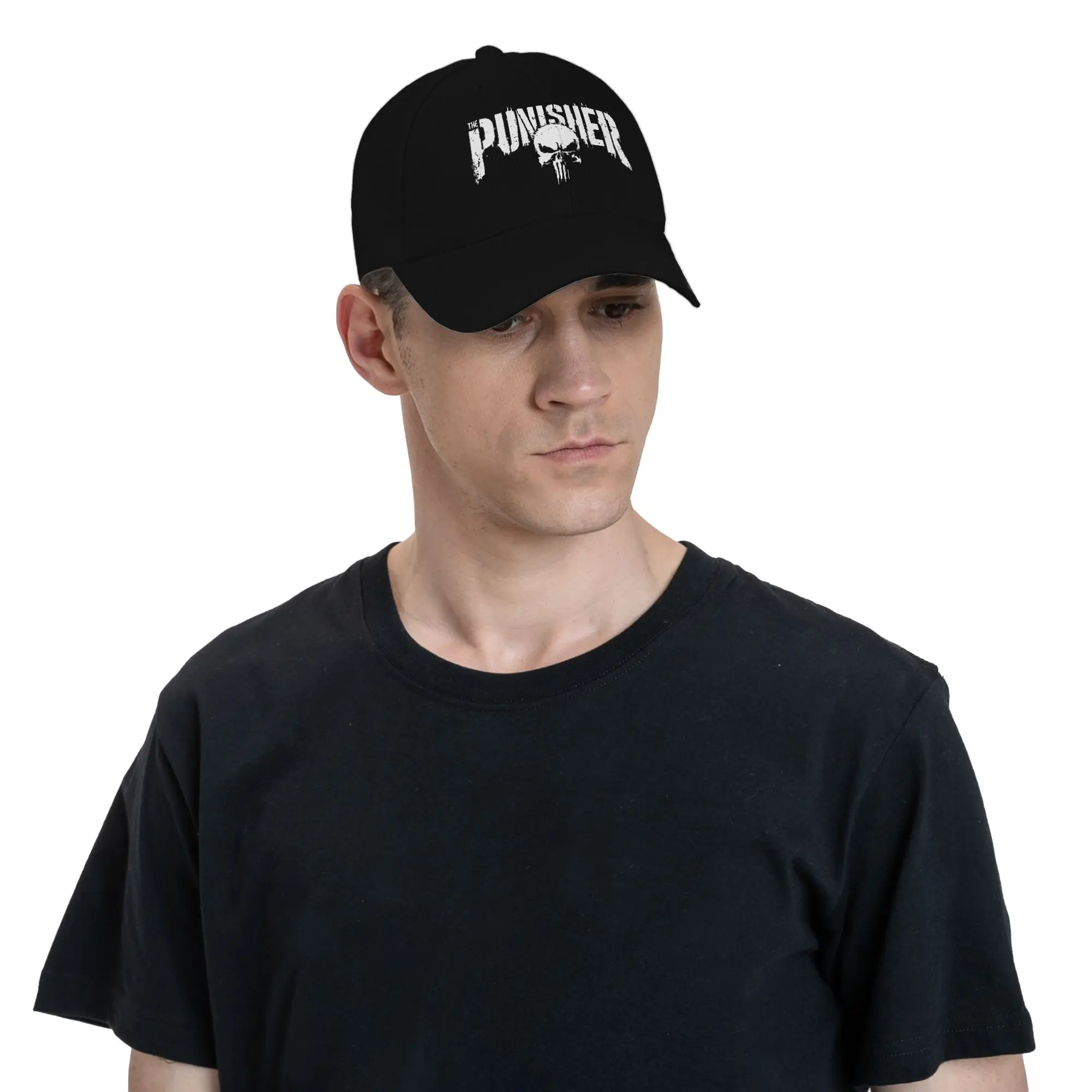 The Skull Head Skull Tag Grunge 2 Baseball Caps für Herren und Damen, Sport-Trucker-Arbeiterkappe, Dad Hat, verstellbare Polyester-Rennkappe – Detail 4