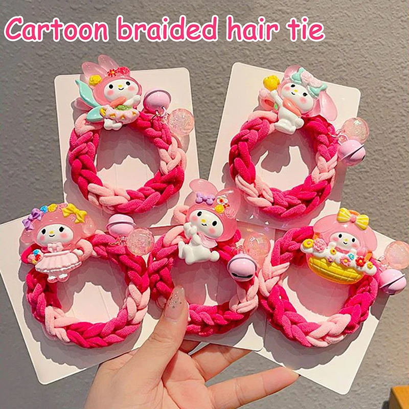 Cute Sanrio Hair Ties Cartoon Kuromi Melody Hair Bands Fashion Sweet Hair Ring For Woman Girls Versatile Hair Accessories Gifts