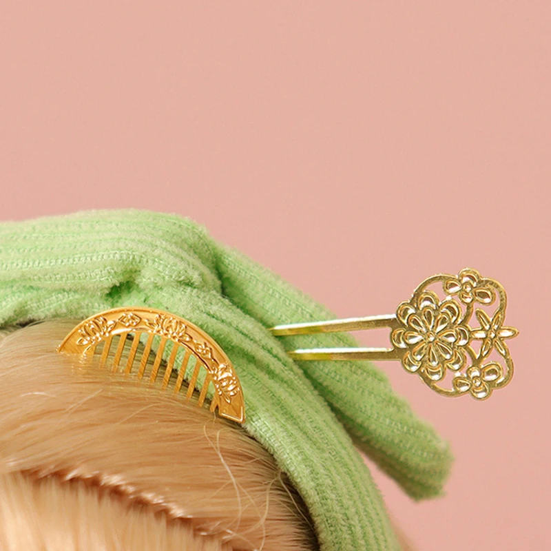 Kinderspeelgoed haarkam en haarspeldset voor poppen, traditionele Chinese poppenhuisaccessoires voor fantasiespel