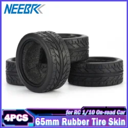 4PCS 1/10 Medium Grain Drift RC On-road Car Rubber Tire 65mm Wheels Soft Tyre Skin for Traxxas Tamiya HPI Kyosho Racing HSP Part