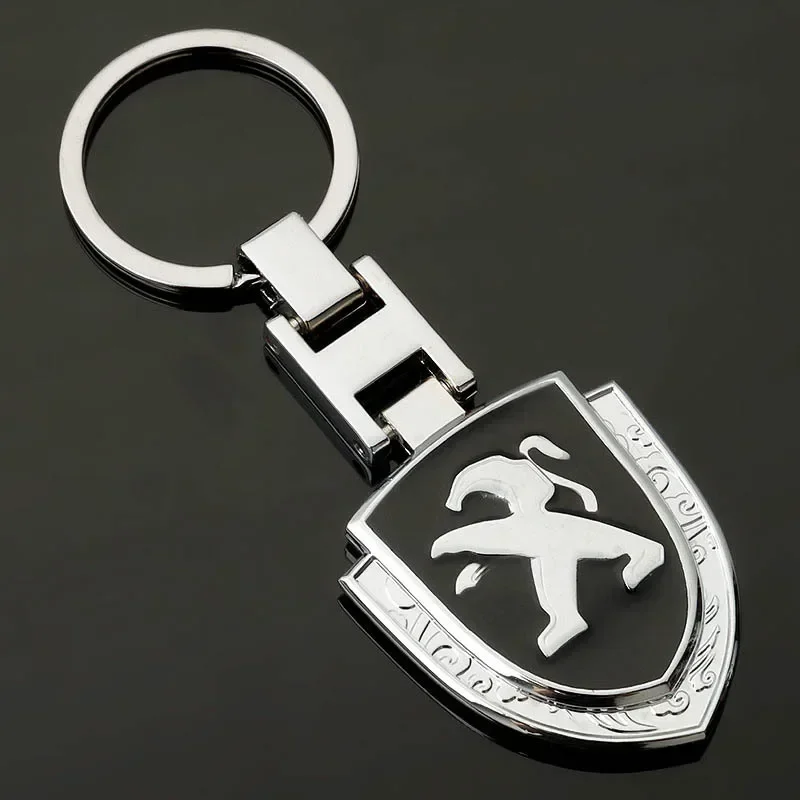 For Peugeot 107 208 301 306 307 308 407 408 508 2008 3008 4008 5008 RCZ Car Metal Key Chain Key Ring Holder Keychains Decoration