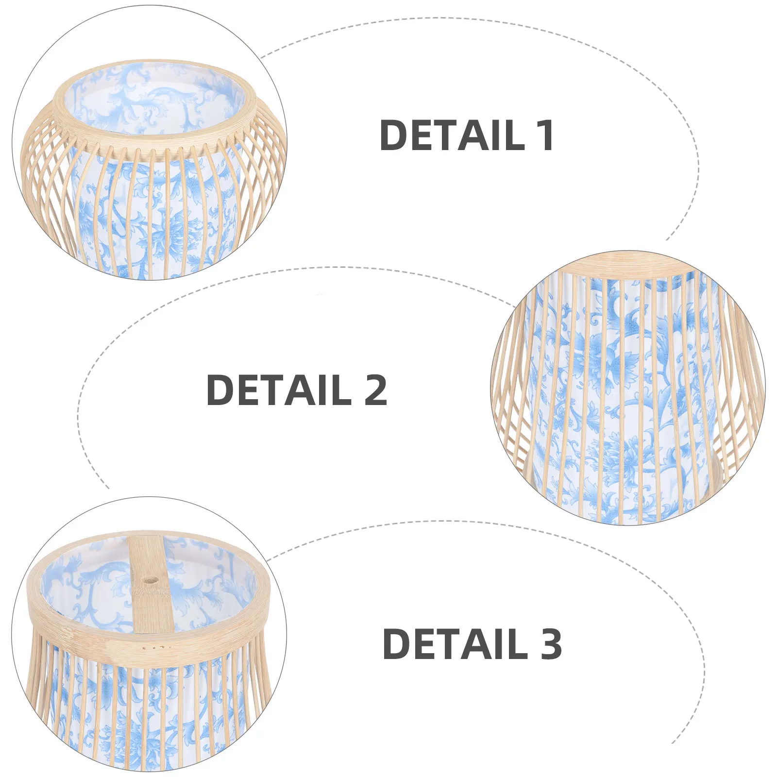 

Bamboo Woven Lantern Lampshade 200x230mm Chinese Style Dust Proof Creative Pendant Light Cover for Ceiling Wall Lamp
