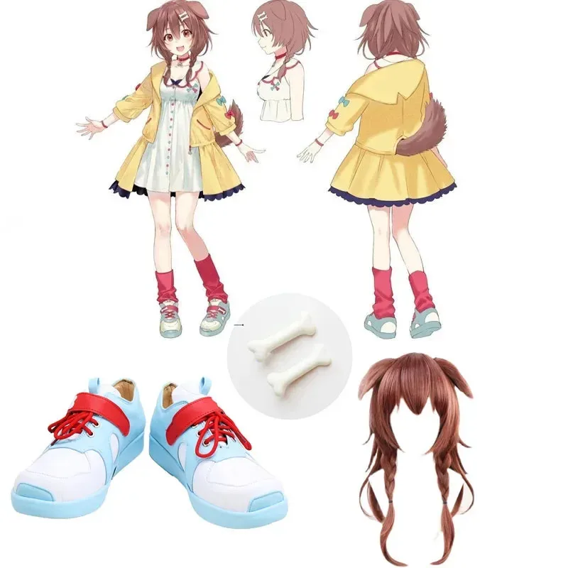 aa Bear House 002 VTuber Inugami Korone Wig Shoes Cute Women's Halloween Carnival Boots Custom Made Cosplay AcceWAT99 ★ ★
