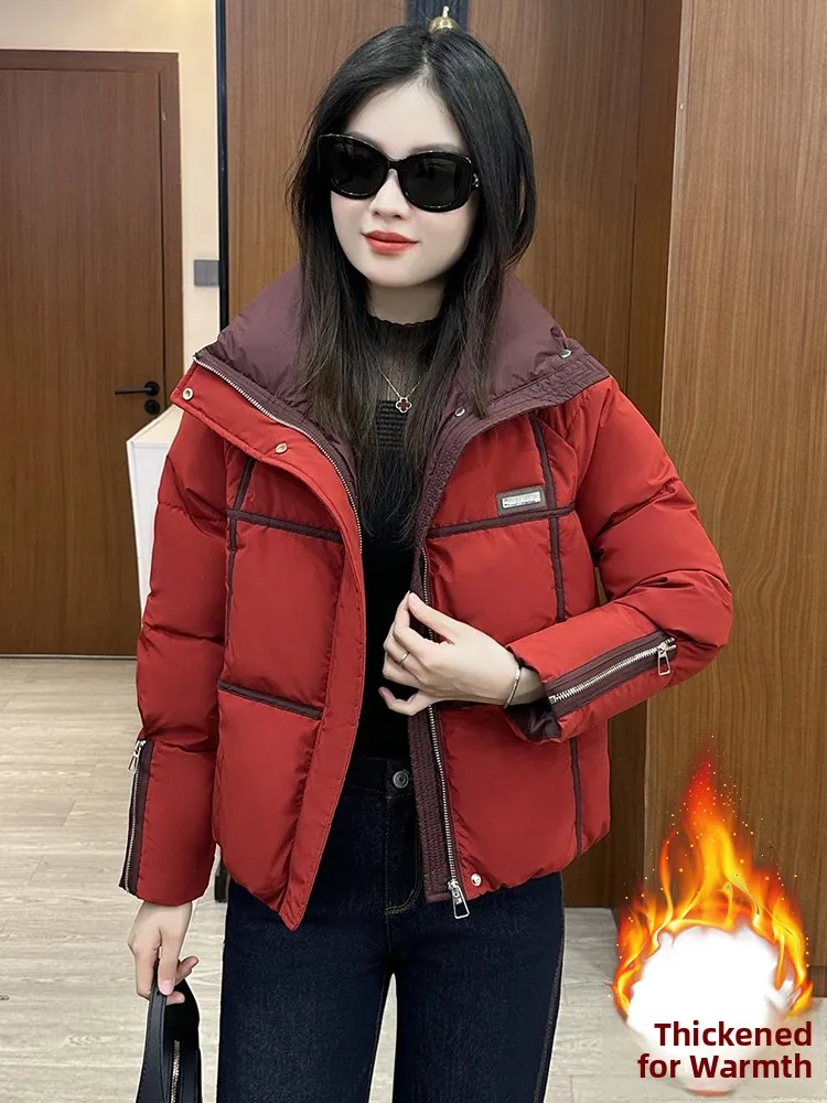 Faionable ort down algodão jaet feminino thi casaco quente inverno novo sle sli commute versão coreana solto ajuste