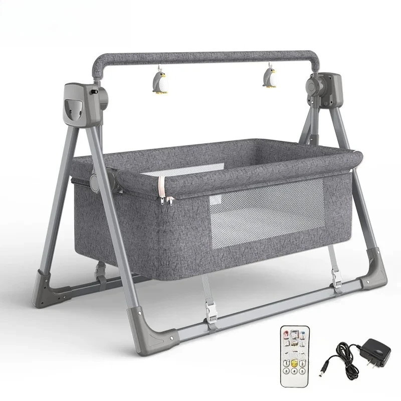 Multi-function Electric Baby Rocking Cradle Bed Easy Foldable Baby Bassinet with Music Mosquito Net Electronic Baby Swing