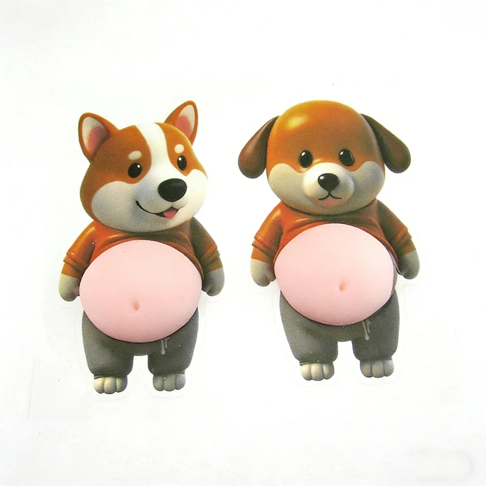 2 قطعة ملصقات شيبا إينو ثلاثية الأبعاد فائقة النعومة من السيليكون واقي مصد السيارة والأثاث ملصقات مضادة للتصادم، سيليكون ذاتي اللصق