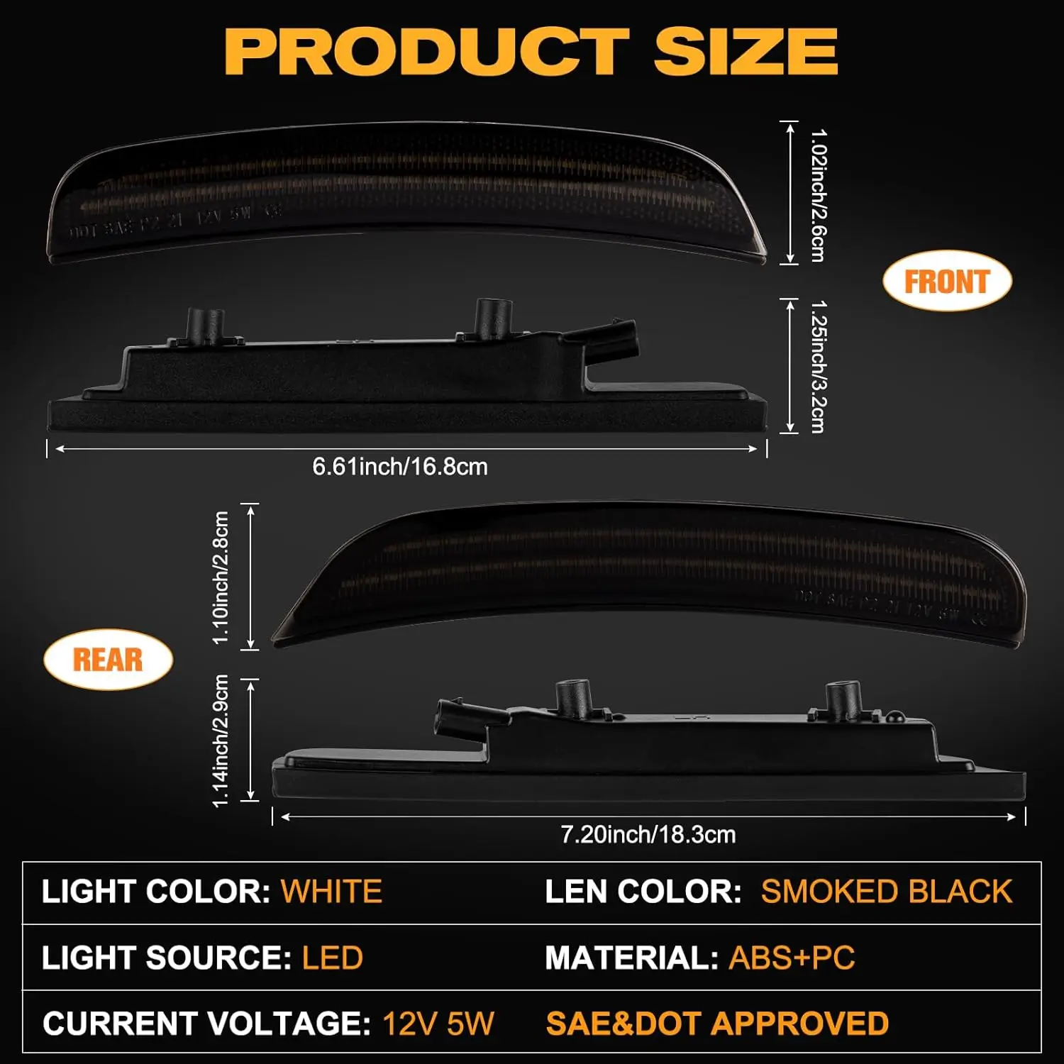ل شاحن دودج المصد الأمامي/الخلفي الجانب ماركر ضوء بدوره مصباح إشارة/أضواء القيادة استبدال OEM مصابيح Sidemarker 2015-2023
