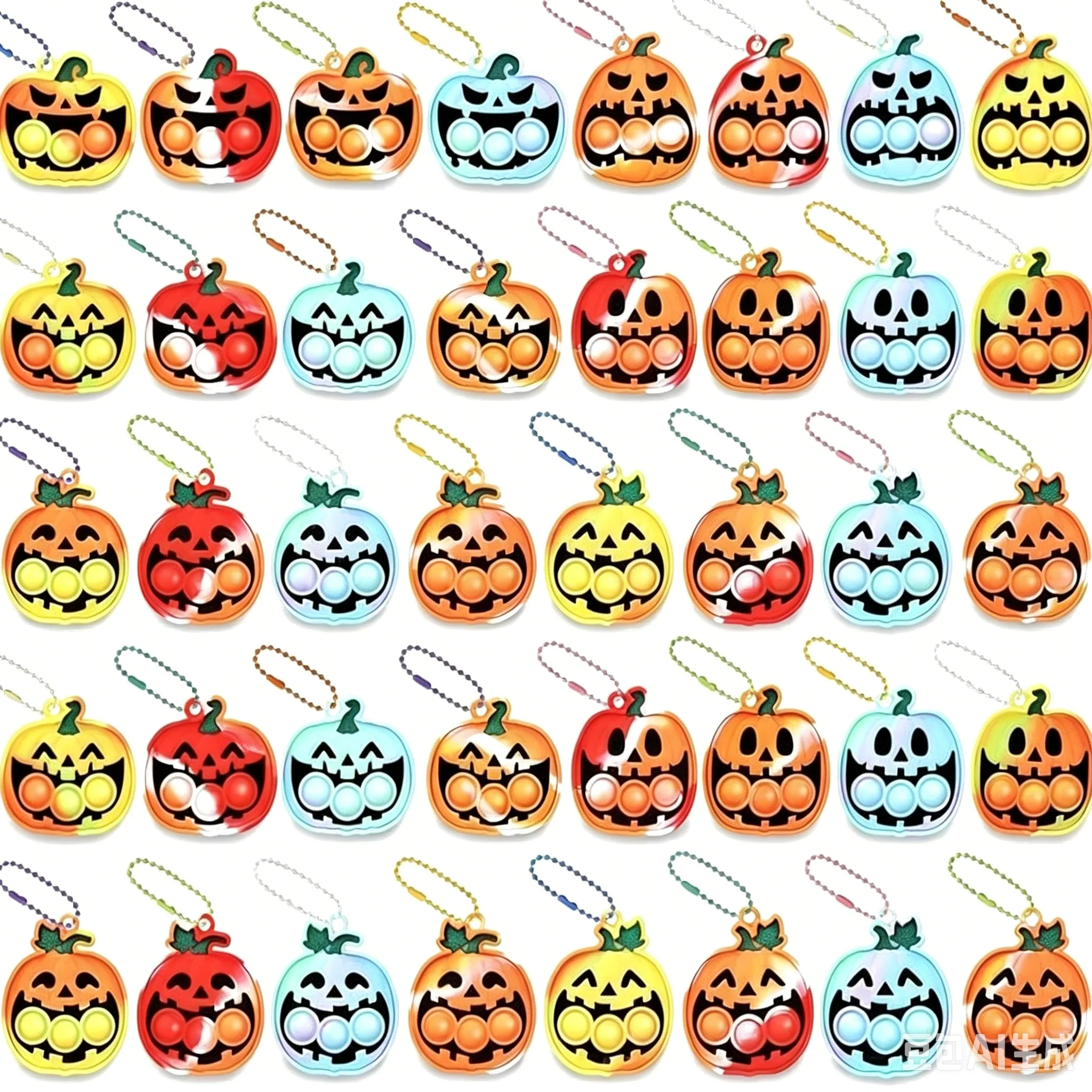 Halloween Pop Bubble Schlüsselanhänger Silikon-Anhänger Stressabbauendes Sensorisches Zubehör Feiertagsparty-Geschenke – Detail 7