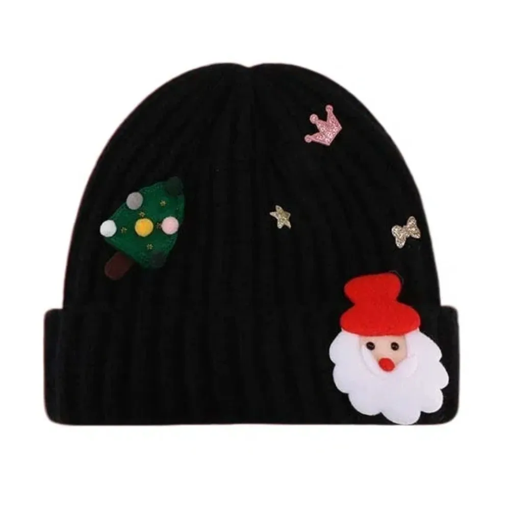 

Versatile Soft Christmas Plush Cap Plush Woven Red Knitted Woolen Hat Cartoon Tree Big Pullover Hat Autumn
