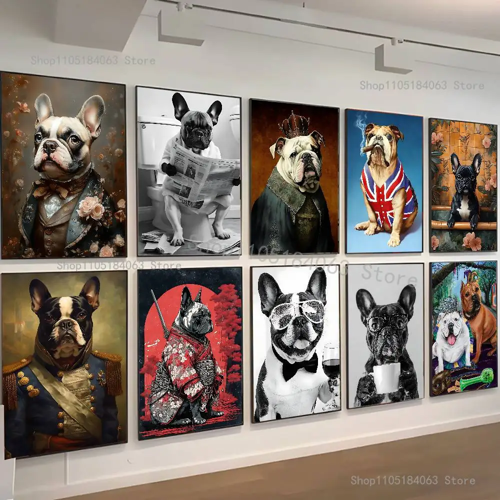 Bulldog Dog Poster Waterproof HD Wall Art Decal Self-Adhesive Aesthetic Decor For Home Living