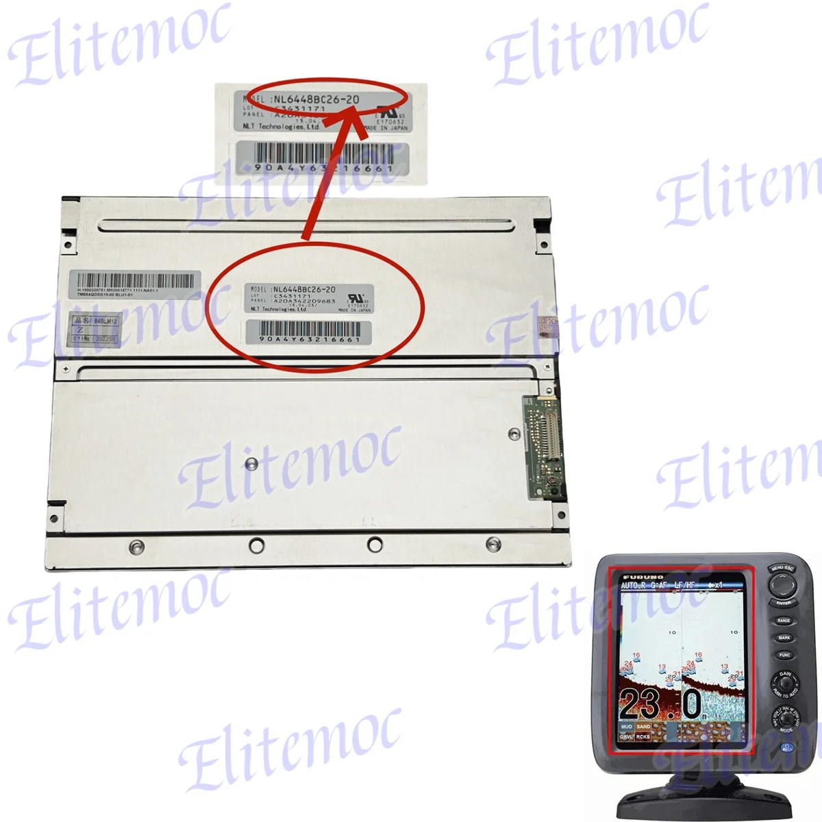 

NL6448BC26-20F 8.4" inch LCD Display for Furuno FCV587 FCV-587 GPS Chart Plotter Fish Finder Screen Replacement NL6448BC26-20