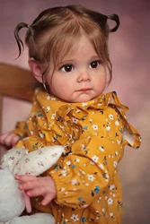 NPK 60CM Newborn Handmade 3D Skin High Quality Reborn Toddler Maggie Detailed Lifelike Hand-rooted hair Collectible Art Doll