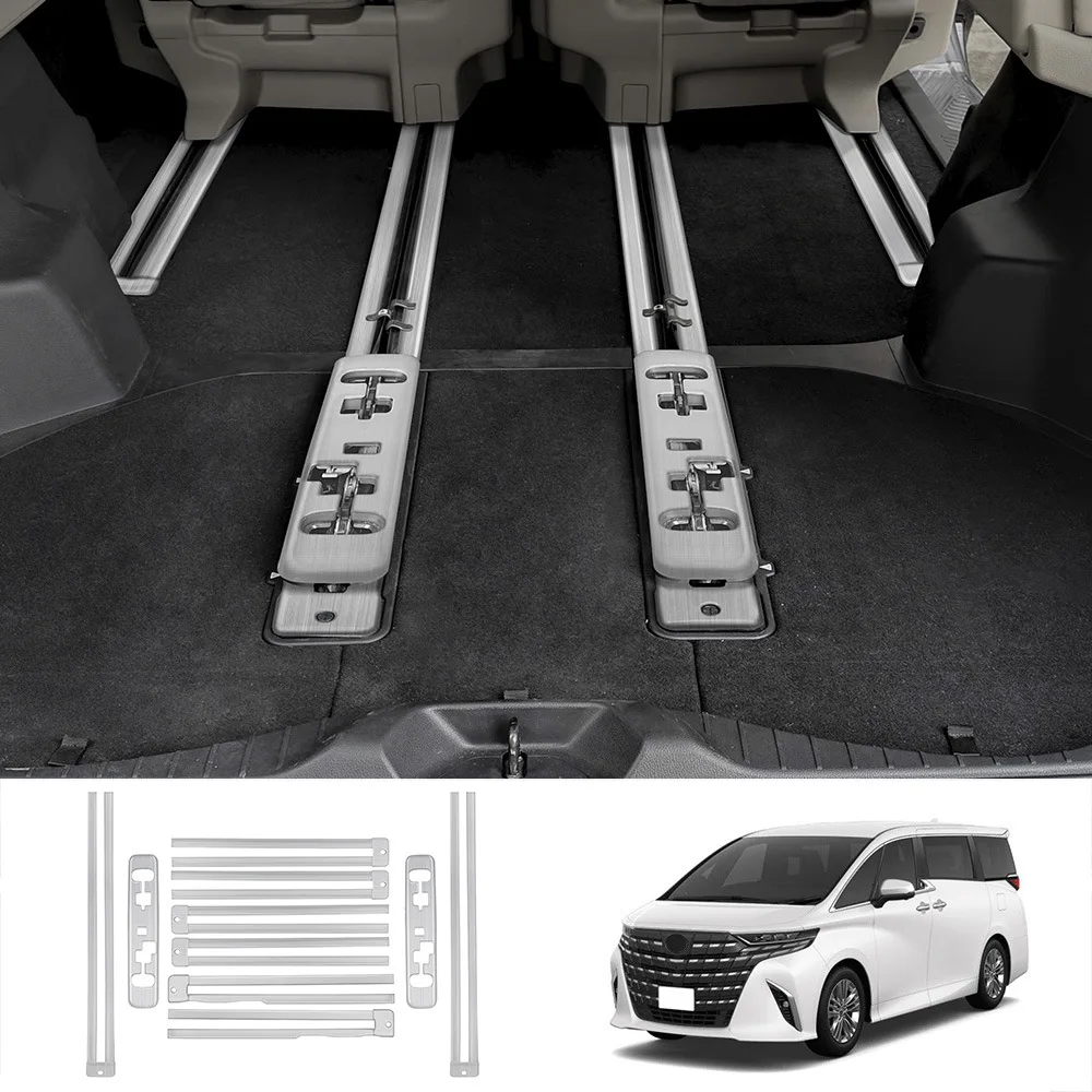 For Toyota Alphard Vellfire 40 Series 2023 2024 Rear Seat Sliding Track Rail Bonnet Cover Trim Sticker Accessories Car Styling