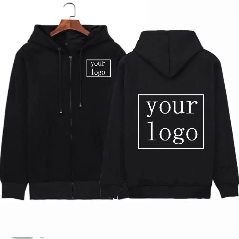 DIY individual custom men's and women's Fall/Winter hoodies Customize your logo pattern, zipper jacket, long-sleeved hoodie