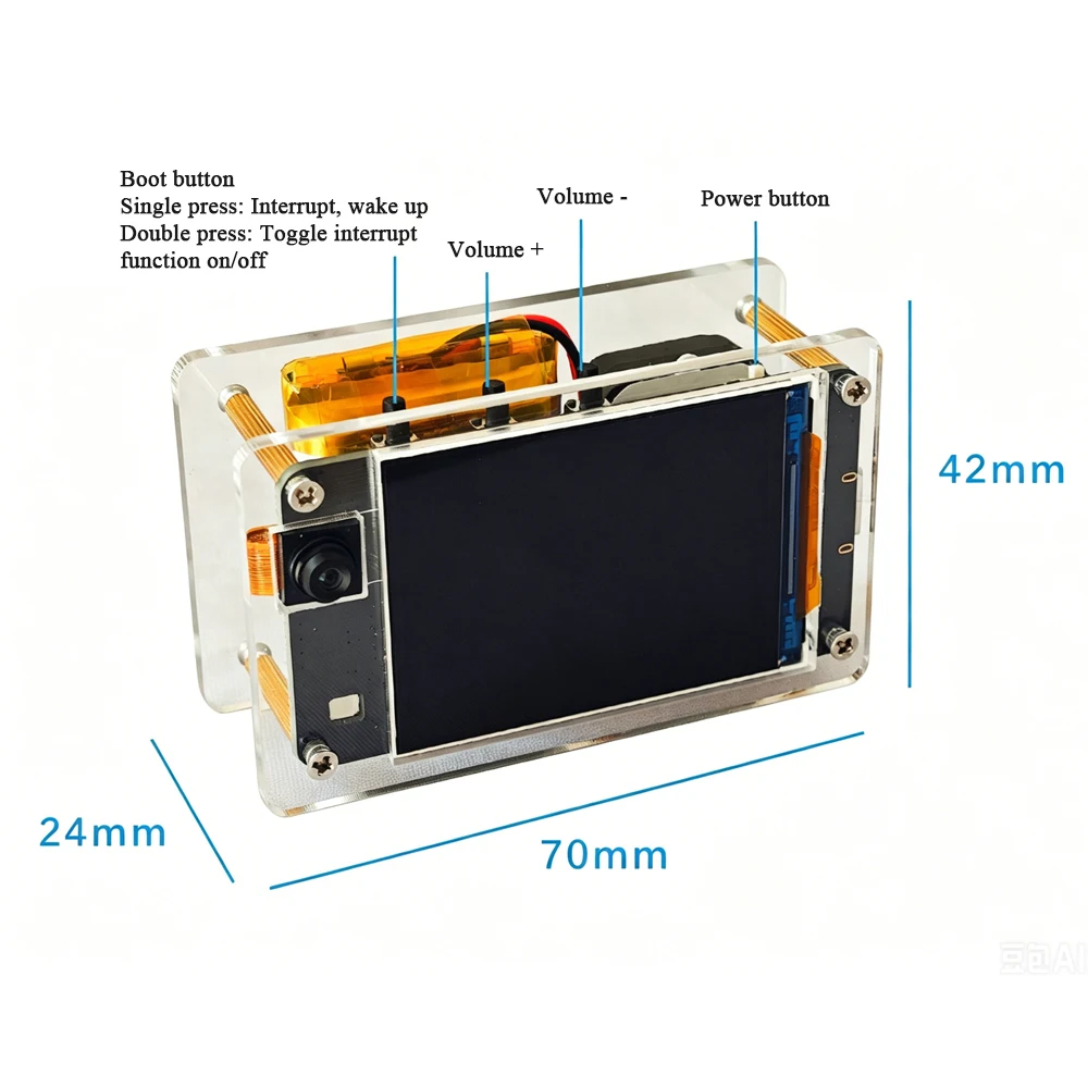 esp32s3-n16r8開発ボード、2インチ画面（240-320解像度）、デュアルマイクカメラキット搭載、xiaozhi-ai対応