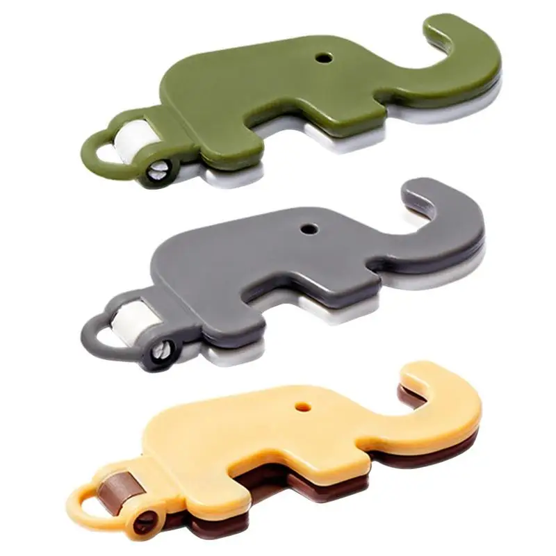 Mini Elephant Cute Cartoon Animal Lazy Desktop Mobile Phone Stand Base Foldable Storage Key Chain Design Easy To Carry