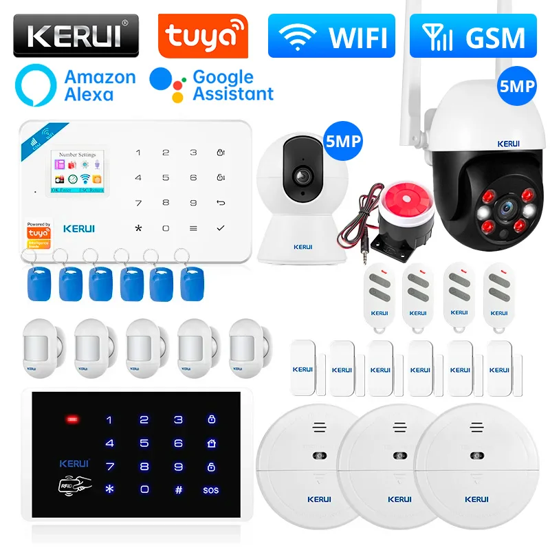 

KERUI W181 Alarm System for Home WIFI GSM Alarm Tuya Smart House Kit Support Alexa Motion Detector Door Sensor 120db Siren