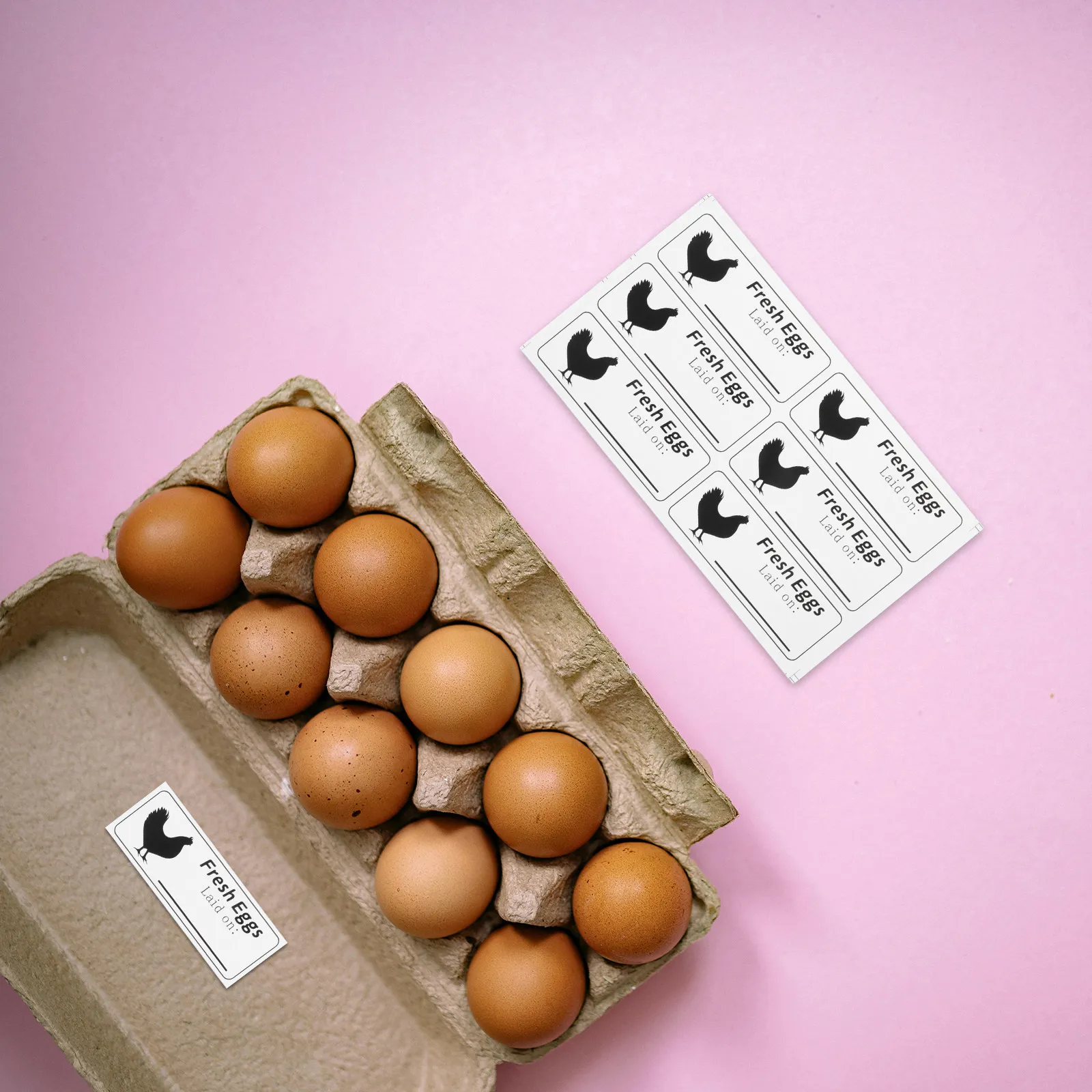 20Sheets Farm Fresh Eggs Label Stickers Egg Carton Date Tags Self Adhesive Handwritten Produce Date Markers for Food Safety