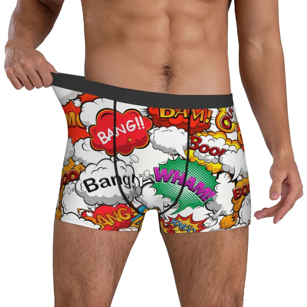 Boom Seamless Comics Underwear Males Shorts Briefs Comfortable Boxershorts Hot Sale Customs Plus Size Underpants