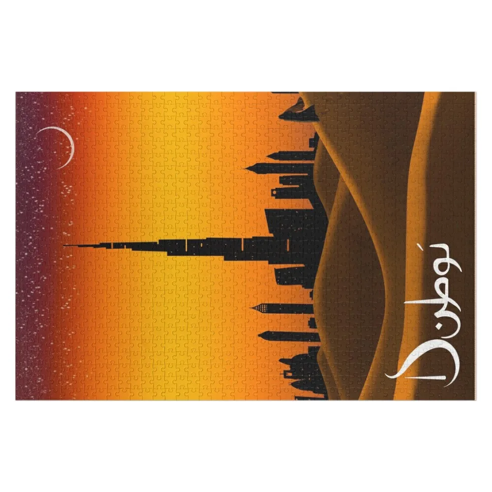 

Dubai Travel Poster Jigsaw Puzzle Custom With Photo Personalized Photo Gift Custom Child Gift Puzzle