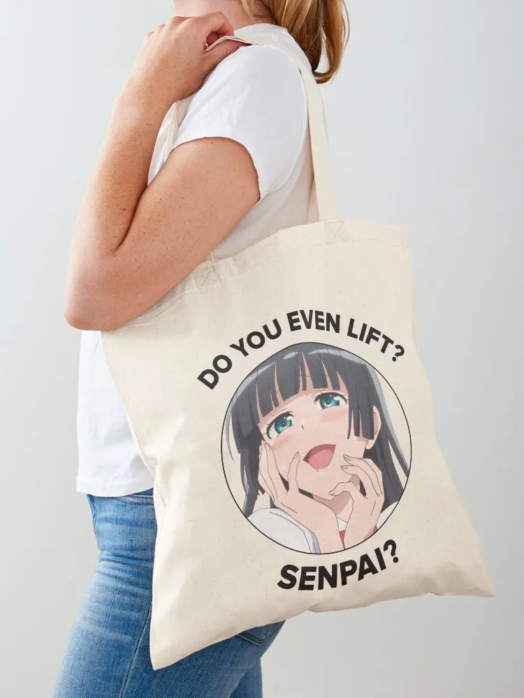 

Dumbbell Nan Kilo Moteru Do you even lift, senpai Akemi Souryuuin Tote Bag shopping bags foldable Handbags canvas shopping bag