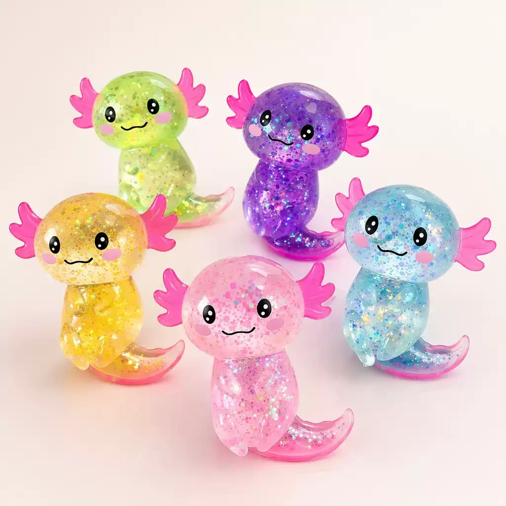 Creative Aurora Color Maltose Axolotl Squishy, Novelty Fidget Slow Rebound Simulation Animal Stress Relief Squeeze