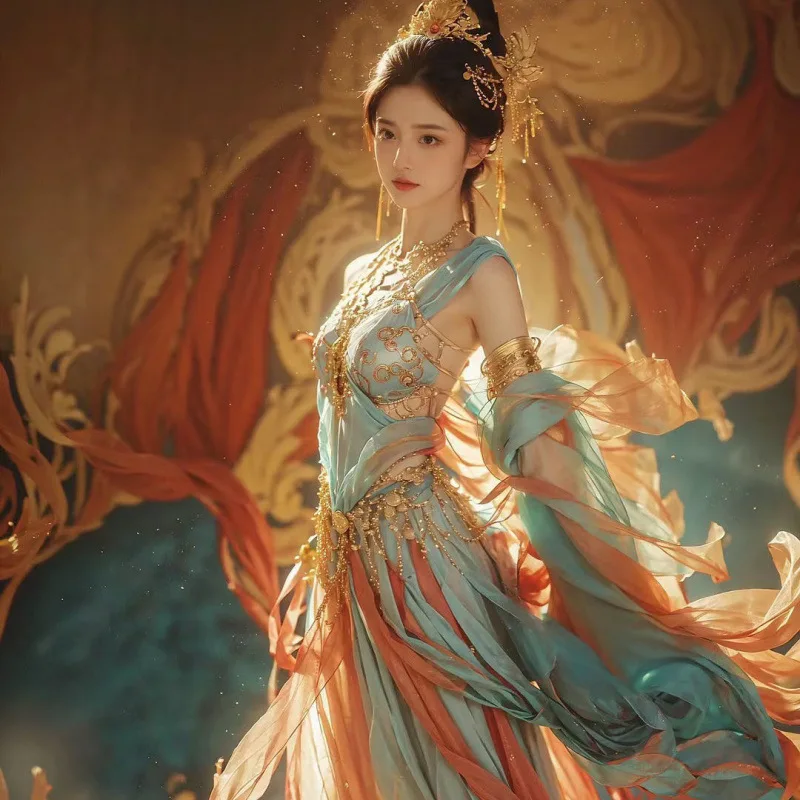 

Одежда Dunhuang Kweichow Moutai, экзотический стиль, украшение в западном регионе, популярное в Интернете личное искусство, съемка в пустыне