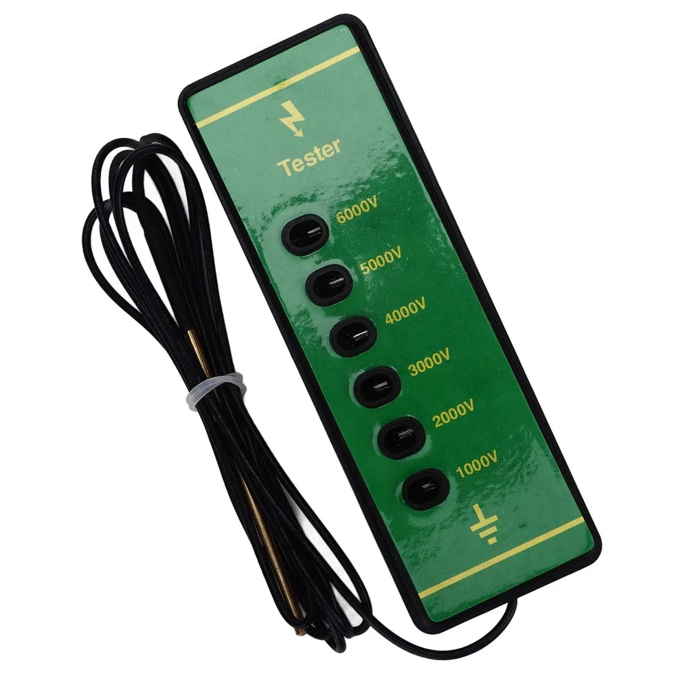 ABS Electric Fence Voltage Tester Copper 6-LED Indicator Lights Animal Fence Voltage Tester Wide Range 1000-6000V