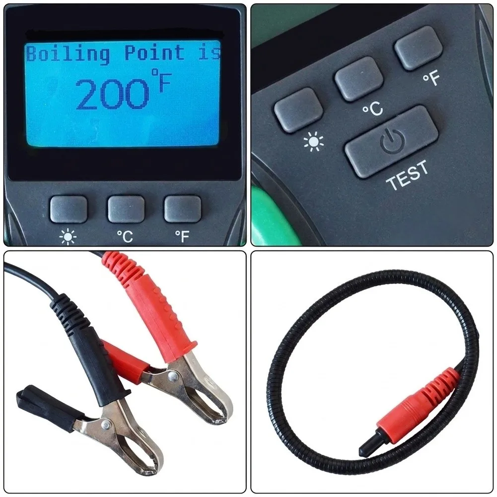 Handheld DY23F Brake Fluid Boiling Point Detector with Serpentine Probe Compatible with 12V Vehicle Supply Handheld