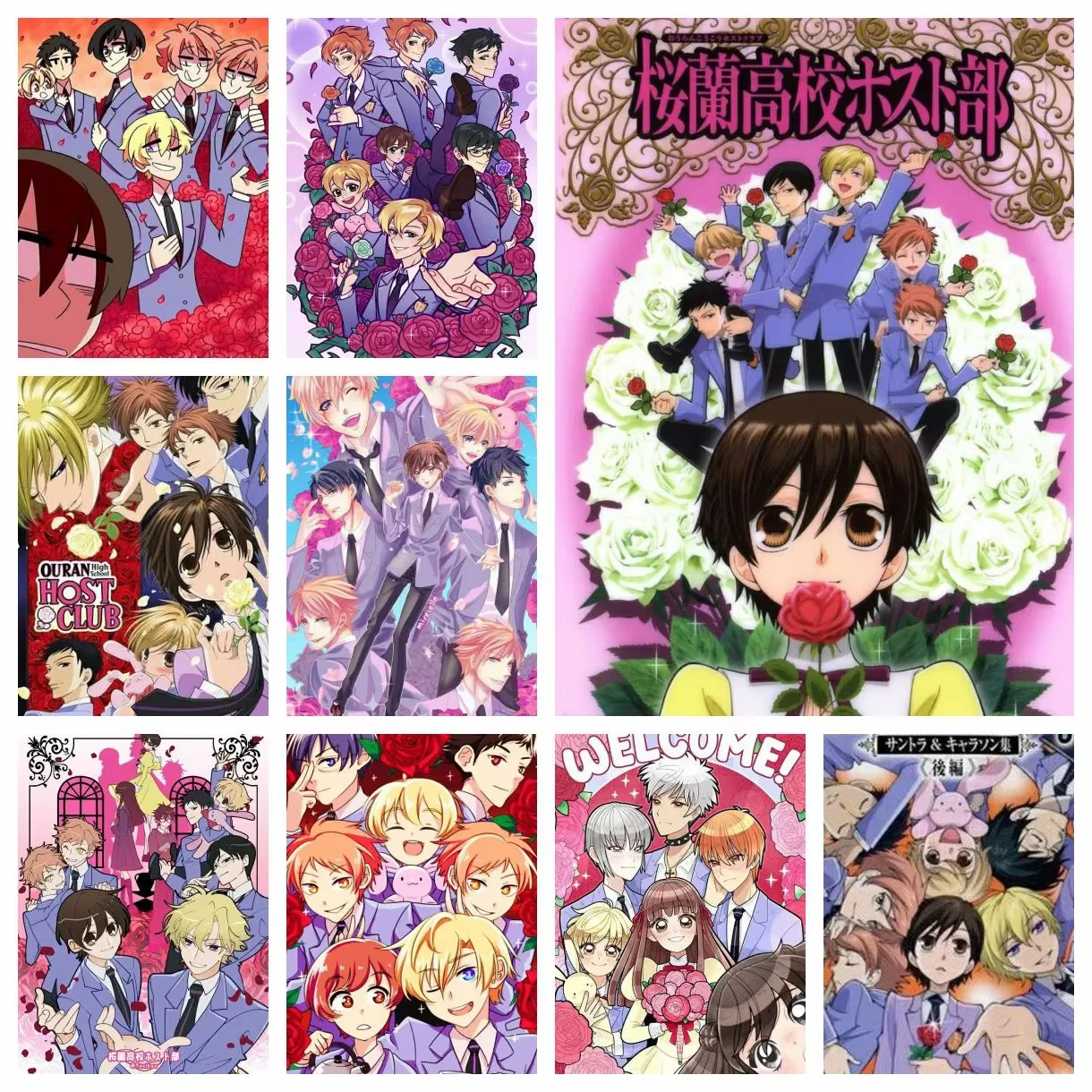 Anime Ouran High School Host Club DIY Diamant-Malerei Mosaik Handgemachte Kunst Exquisites Kreatives Geschenk Heimdekoration