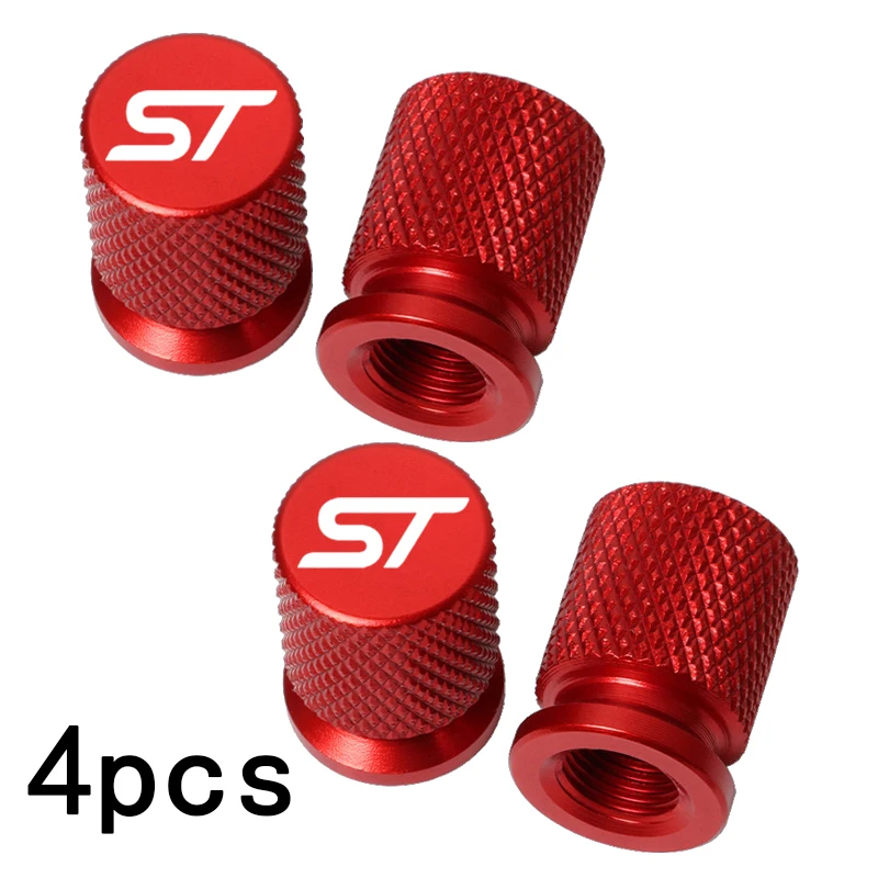 4pcs For Ford ST FOCUS 2 3 Mondeo Fiesta Kuga MK2 MK3 MK4 Car Wheel Tire Valve Caps Tyre Stem Covers Airdust Waterproof
