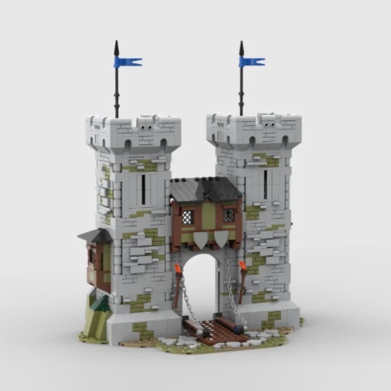 Briques de château noir médiéval, château de Bradford, garde le chevalier, blocs modulaires, assistant MOC, architecture de bastion, blocs cadeaux