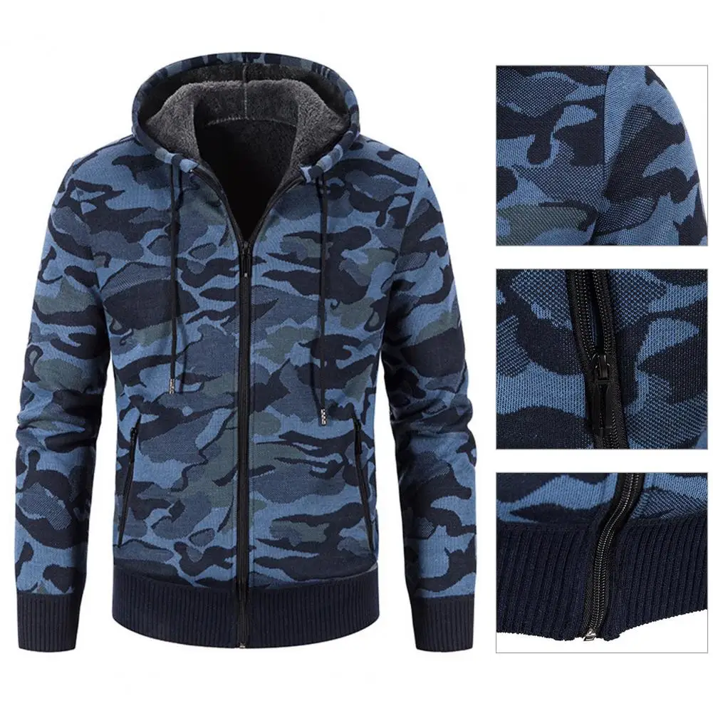 

Fabulous Sweatercoat All Match Zipper Soft Cardigan Zipper Men Jacket Men Jacket Camouflage