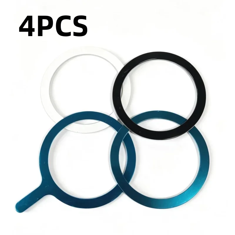 4Pcs Qi2.2 Painted MagSafe Magnetic Rings, Iron Sheet Stickers for Wireless Charging & Car Phone Holder, Phone Case Accessories