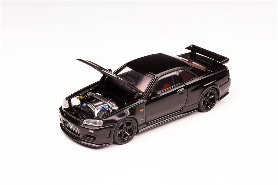 静的鋳造合金ディスプレイモデル,子供部屋装飾,1:64 GT-R r34 Z-TUNE,オープン,アダルトコレクション,ギフト