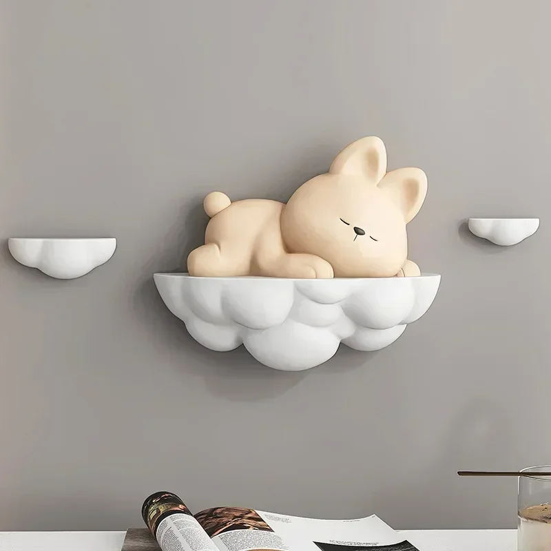 Modern Resin Wall Hanging Cute Cloud Sleepy Rabbit Home room Background Wall Sticker Decoration Dining Room Wall Mural Decor Art